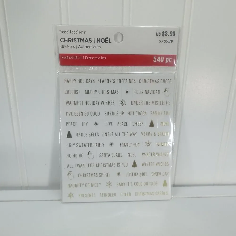 Recollections Christmas Stickers 540pc Holiday Embellishment Craft